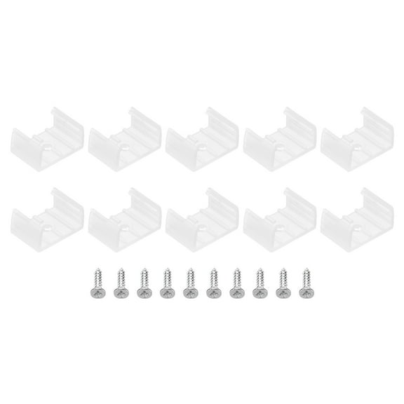 Uxcell LED Strip Light Clips, 100 Pack Mounting Bracket Fixing Clip Plastic Clamp for 18mm-20mm Light Cable Translucent
