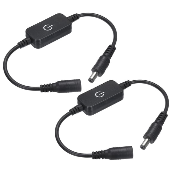 Uxcell LED Touch Dimmer Switch DC 5-24V Suitable for LED Light Cabinet Black 2Pcs