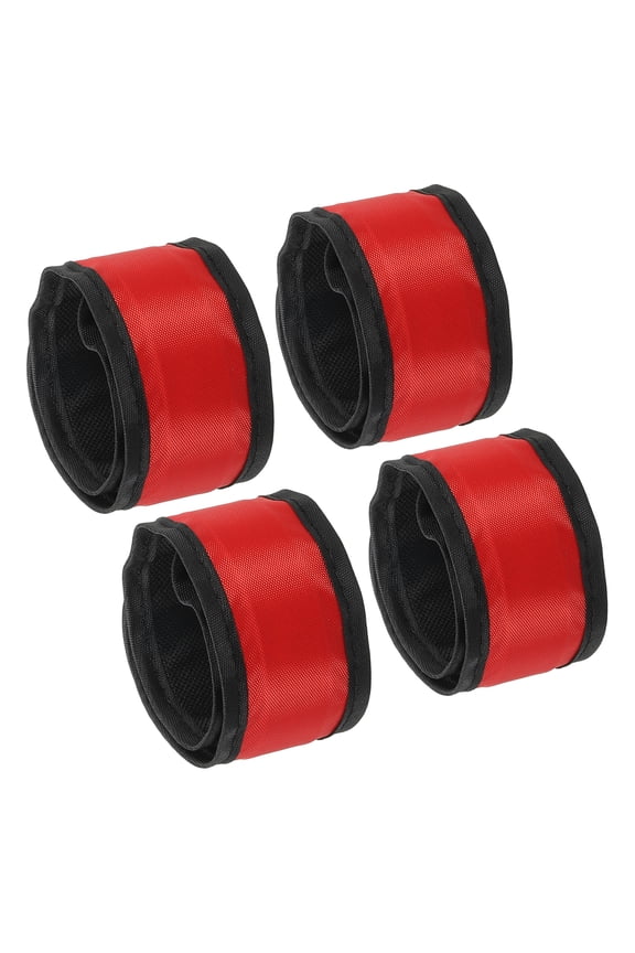 LED Wristband, 4 Pack Light Up Bracelets LED Armbands Wrist Band, Red, L