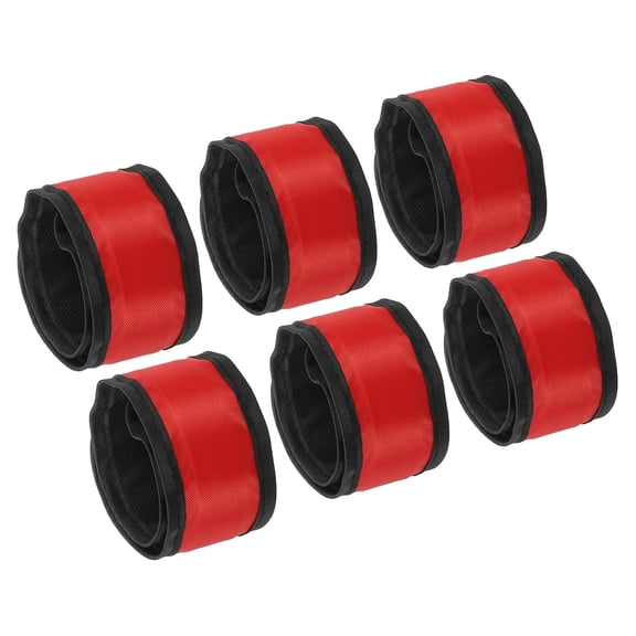 Uxcell LED Wristband, 6 Pack Light Up Bracelets LED Armbands Wrist Band, Red, L