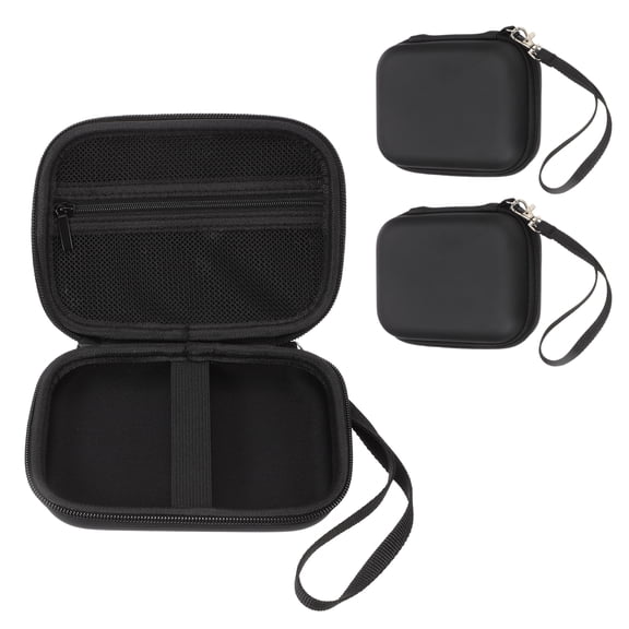 Uxcell Label Maker Case for D30 D35 M02 Label Maker Machine, 2 Pcs EVA Travel Label Printer Case for Sticker Storage Holder Tape Paper Roll, Black