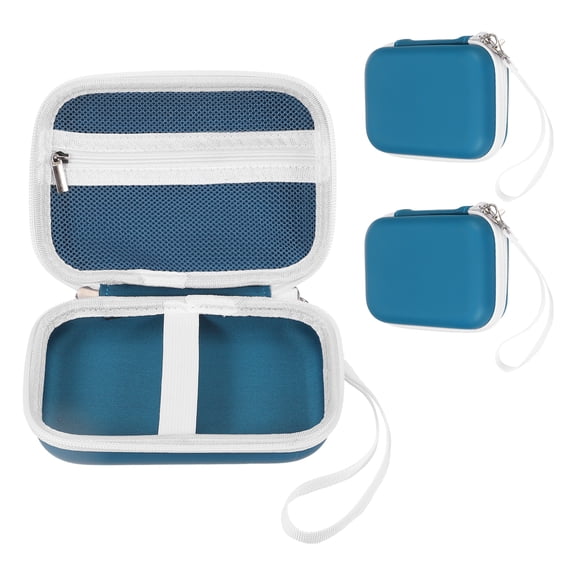 Uxcell Label Maker Case for D30 D35 M02 Label Maker Machine, 2 Pcs EVA Travel Label Printer Case for Sticker Storage Holder Tape Paper Roll, Blue