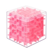 Uxcell Labyrinth Puzzle Box, 1 Pcs Puzzle Cube Funny Labyrinth Game Puzzle Box Mind Teasers Leisure Toys for Adults Birthday Gifts Party Favors, Pink