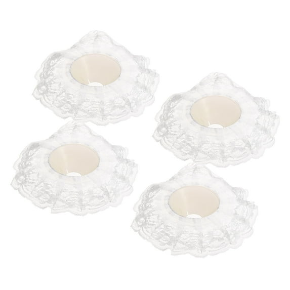 Uxcell Lace Bouquet Collar DIY Decoration Wedding Bridal Bouquet Holder Silver Tone 4 Pack