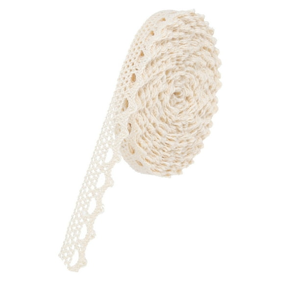 Uxcell Lace Ribbon 10 Yards 0.39 Inch Cotton Lace Trim for Craft,Gift Wrappers,Headbands,Beige Style 4