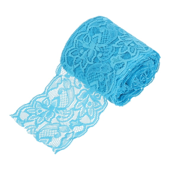 Uxcell Lace Ribbon Floral Pattern Lace Trim Ribbon for Sewing Making DIY Crafts Gift Wrapping Bouquets Blue