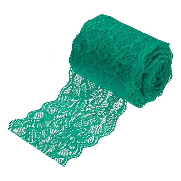 Uxcell Lace Ribbon Floral Pattern Lace Trim Ribbon for Sewing Making DIY Crafts Gift Wrapping Bouquets Dark Green