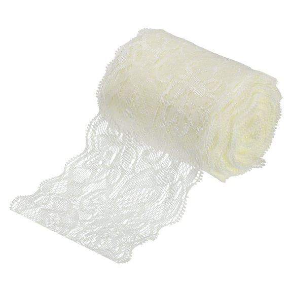 Uxcell Lace Ribbon Floral Pattern Lace Trim Ribbon for Sewing Making DIY Crafts Gift Wrapping Bouquets Light Beige