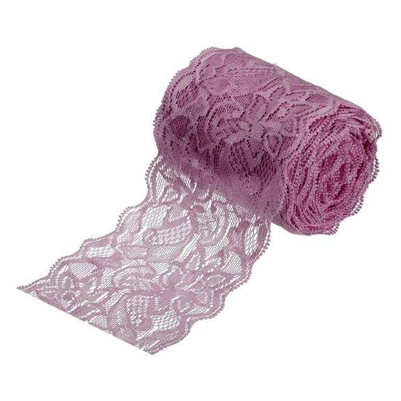 Uxcell Lace Ribbon Floral Pattern Lace Trim Ribbon for Sewing Making DIY Crafts Gift Wrapping Bouquets Light Purple