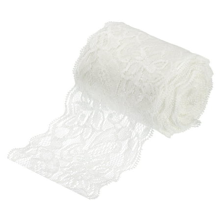 Uxcell Lace Ribbon Floral Pattern Lace Trim Ribbon for Sewing Making DIY Crafts Gift Wrapping Bouquets White