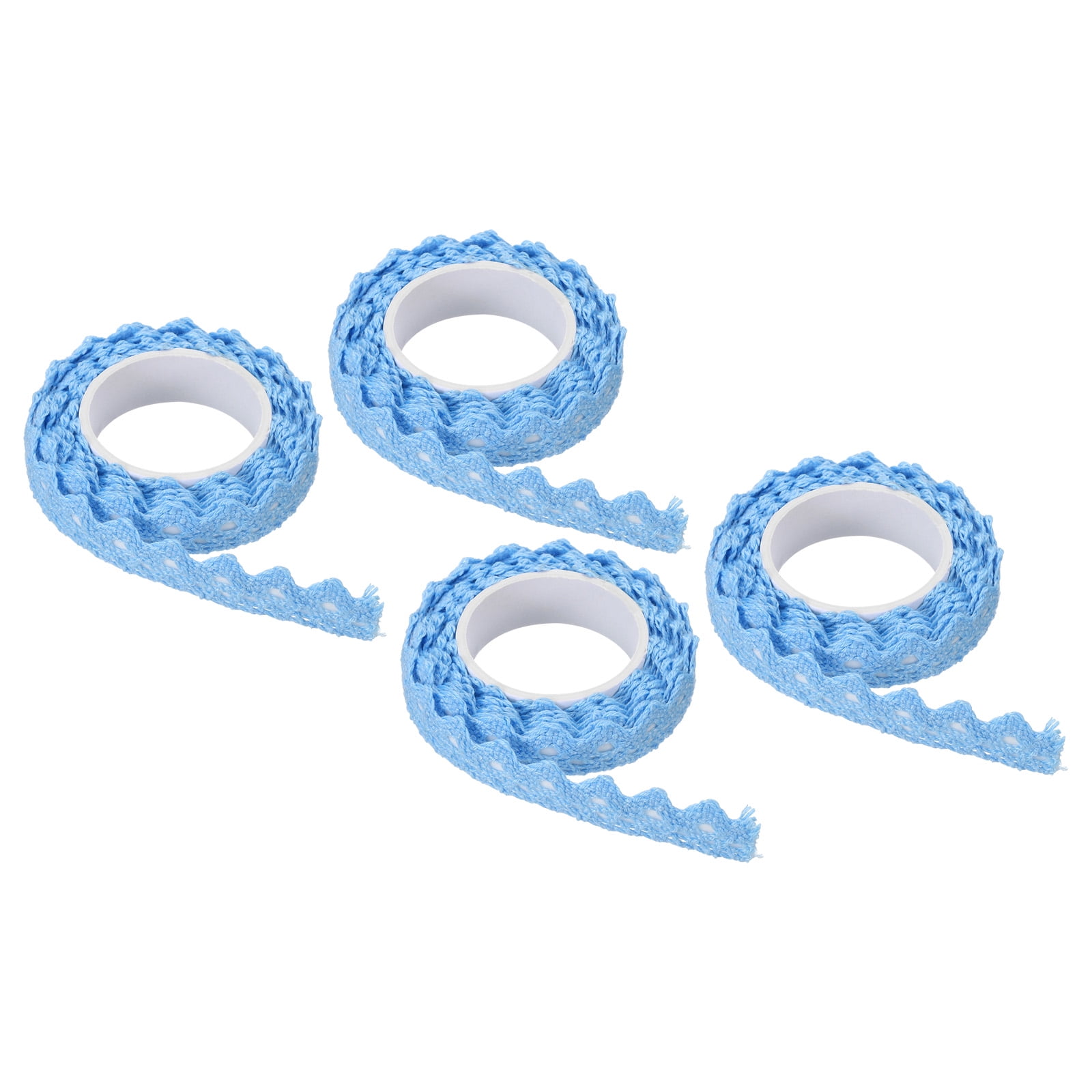 Uxcell Lace Ribbon SelfAdhesive Lace Tape, 4 Rolls Cotton Sticker for