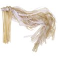 thumbnail image 1 of Uxcell Lace Silk Ribbon Fairy Sticks Wands for Wedding Party, Gold Tone 25 Pack, 1 of 6