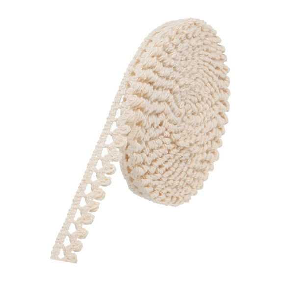 Uxcell Lace Trim Ribbon 10 Yards 0.39 Inch Cotton Elastic Trim for Craft,Gift Wrappers,Headbands,Beige Style 22