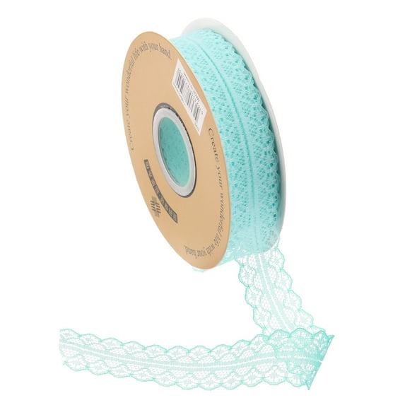 Uxcell Lace Trim Ribbon Polyester Wedding Lace Ribbon Lace Gift Wrap Ribbon for Dress Decorations Blue 50Yard