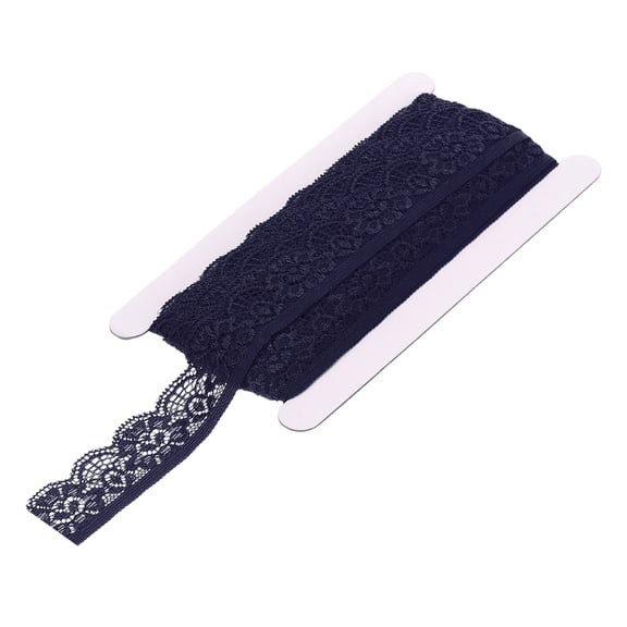 Uxcell Lace Trim Vintage 0.98" x 10yards Navy Blue Lace Ribbon For Clothes Fabric Wedding Decoration Gift Wrap