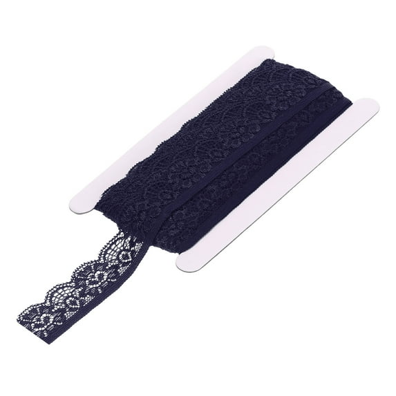 Uxcell Lace Trim Vintage 0.98" x 10yards Navy Blue Lace Ribbon For Clothes Fabric Wedding Decoration Gift Wrap