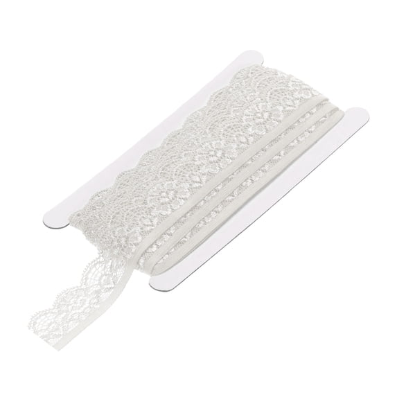 Uxcell Lace Trim Vintage 0.98" x 10yards White Lace Ribbon For Clothes Fabric Wedding Decoration Gift Wrap
