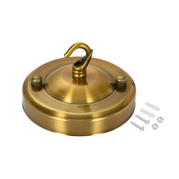 Uxcell Lamp Ceiling Plate Retro Light Canopy Kit with Hook Ceiling Plate 4.1" x 2.56" Gold Bronze