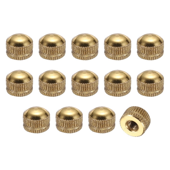Uxcell Lamp Screw Cap M4x10.6mm, 14Pcs Knurled Threaded Cap Nuts Decorative Lamp Shade Finial Knob Replacement Parts for Light Fixture Decor Repair Household DIY, Natural Copper