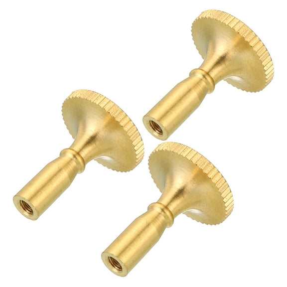 Uxcell Lamp Turn Switch Knob Twist Knobs Extension 0.79" x 0.59" Length 3 Pcs Brass Tone