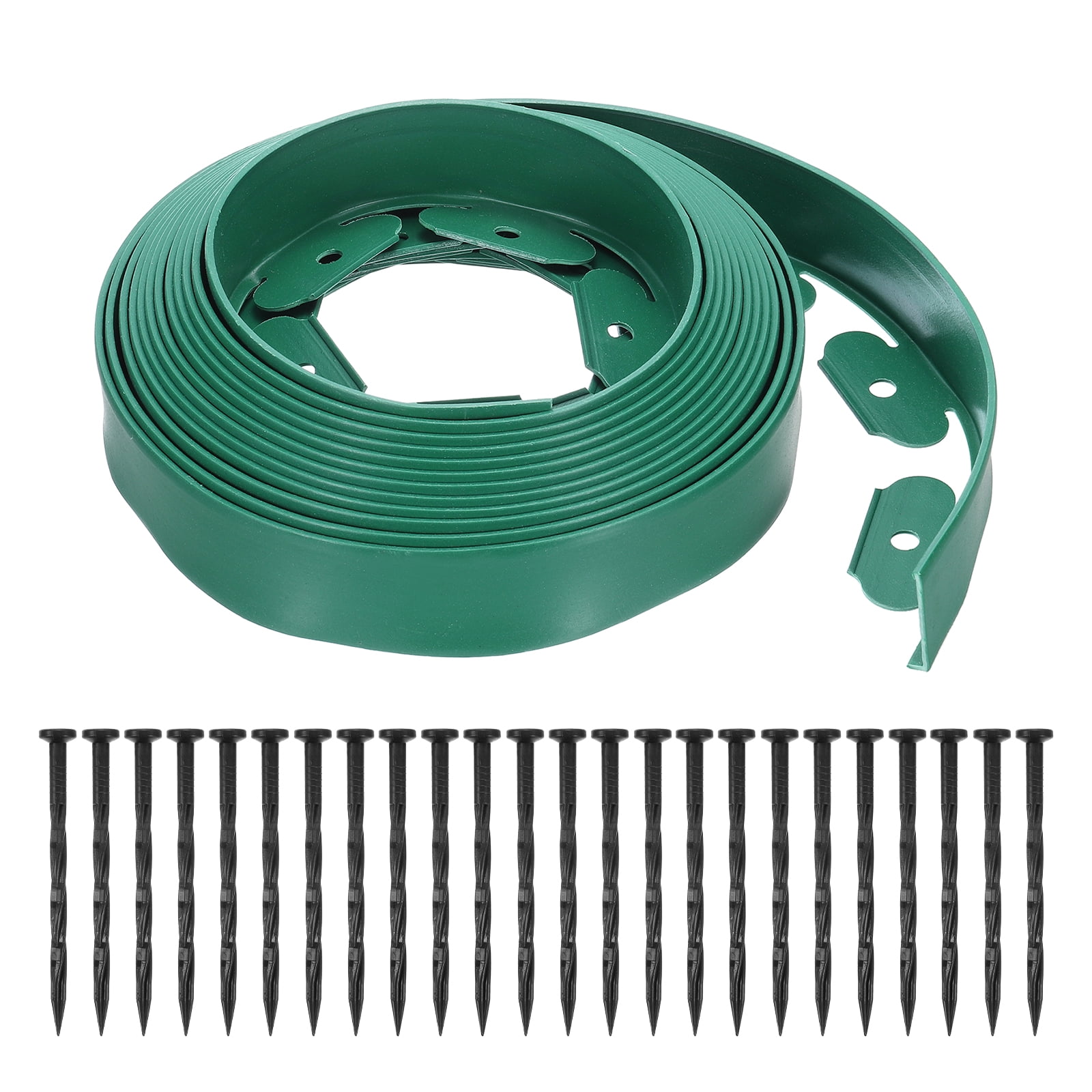 Uxcell Landscape Edging, 1Pcs 26FT x 2" Garden Edging Kit with 24 Stakes for Garden Lawn Flower Bed (Green)