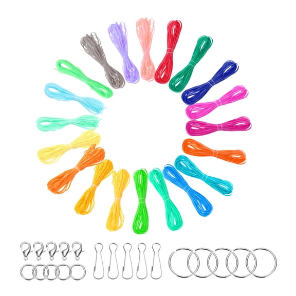 Uxcell Lanyard String Kit, 20 Colors Lacing Cord with Accessories