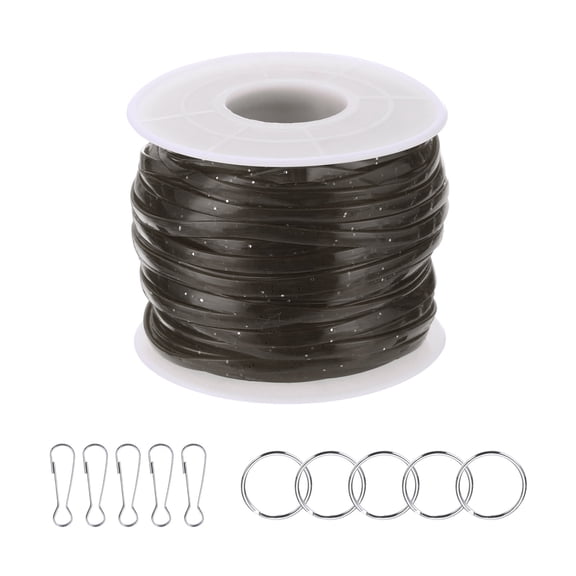 Uxcell Lanyard String Kit, Glitters Lacing Cord with Accessories, Dark Grey