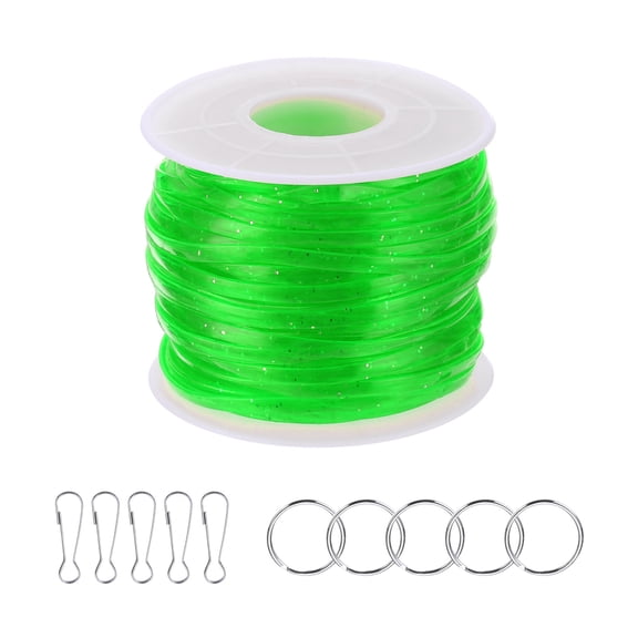 Uxcell Lanyard String Kit, Glitters Lacing Cord with Accessories, Green