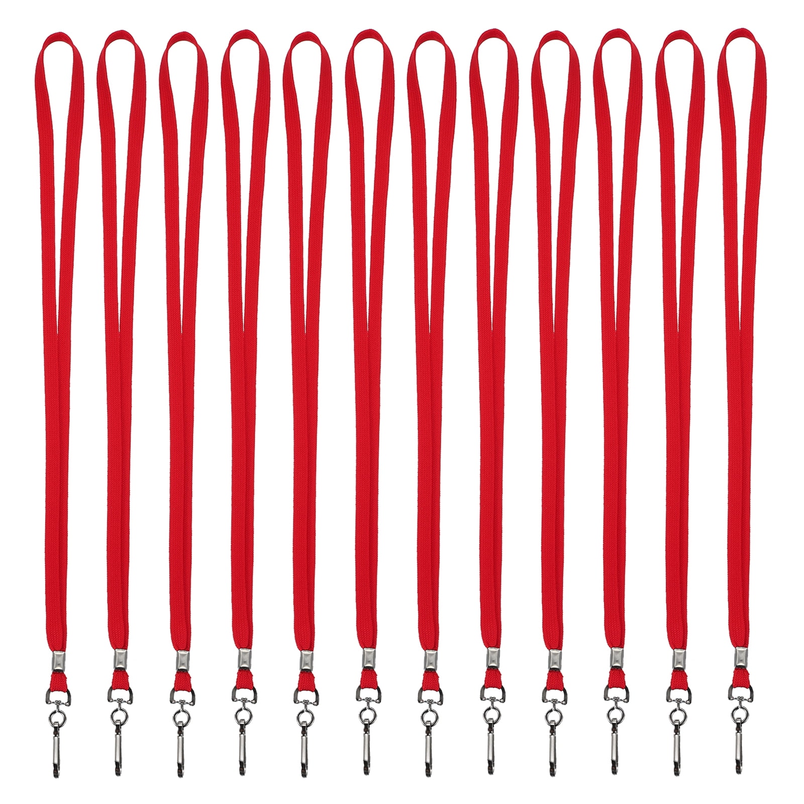 Uxcell Lanyards, 100 Pack Neck Lanyards Bulk with Swivel Hook Clip for ID Badges Holder, Keys, Office, Teachers, Red