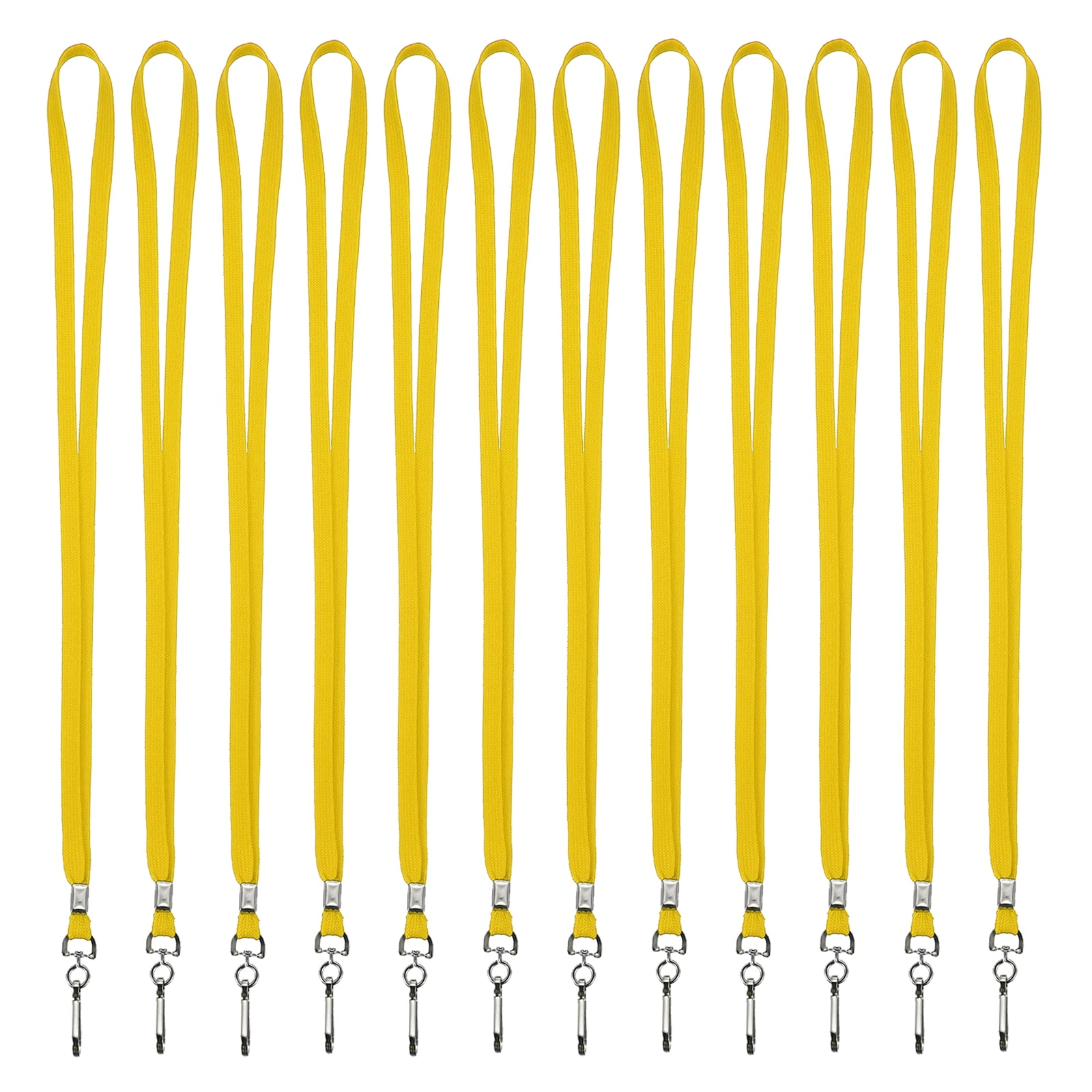Uxcell Lanyards, 100 Pack Neck Lanyards Bulk with Swivel Hook Clip for ID Badges Holder, Keys, Office, Teachers, Yellow