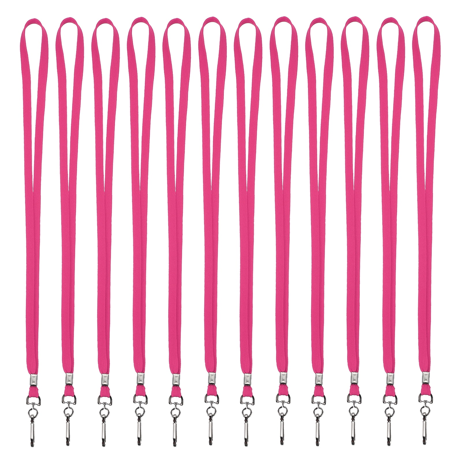 Uxcell Lanyards, 100Pack Neck Lanyards Bulk with Swivel Hook Clip for ID Badges Holder, Keys, Office, Teachers, Rose Red