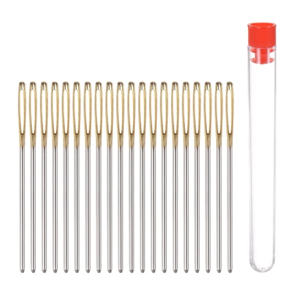 Uxcell Large Eye Blunt Sewing Needles 2mm Dia Darning Needles, 2.76Inch , Golden 20 Pack