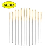 Uxcell Large Eye Hand Sewing Needles - 3 Sizes with 2 Clear Storage Tubes Steel