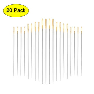 24-Piece Stainless Steel Self-Threading Needles Set - Easy Thread Sewing & Embroidery  Needles with Convenient Wooden Case TIKA 