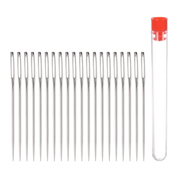 Uxcell Large Eye Stitching Needles 1.65" Sewing Needles Stainless Steel Leather Needle 20 Pack