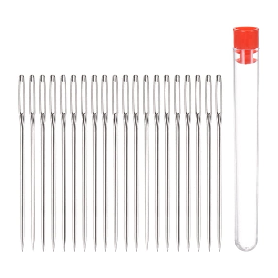 Uxcell Large Eye Stitching Needles 2.05" Sewing Needles Stainless Steel Leather Needle 20 Pack