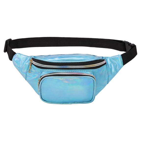 Uxcell Large Fanny Pack for Women Men, Waist Belt Bag, Crossbody Bag Waterproof Blue 17