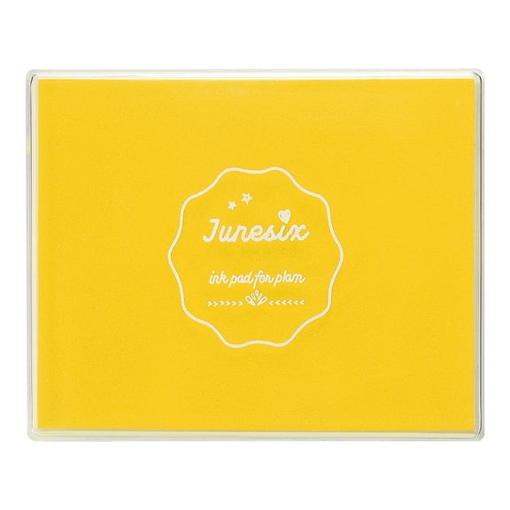 Uxcell Large Light Yellow Stamp Ink Pad, 3.9x4.7 Inch Washable Craft Finger Stamps Pad for Paper Wood Fabric Inkpad DIY Card Making