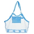 thumbnail image 1 of Uxcell Large Mesh Beach Bag Sand Backpack Sea Shell Tote Bags, Sky Blue, 1 of 5