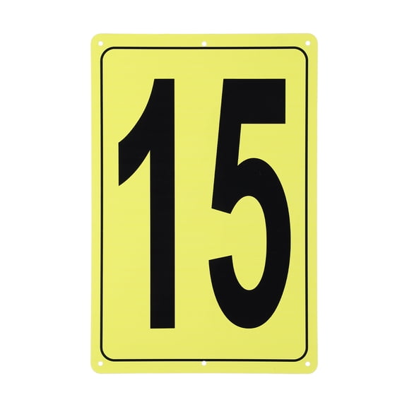 Uxcell Large Metal Number Sign, 12x8" Rectangle Aluminum Number 15 Sign Plate Area Marker Parking Weather-Resistant Signs for Indoor Outdoor Use, Yellow