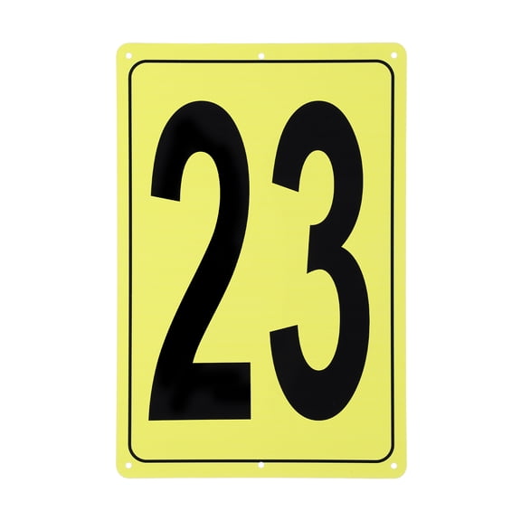 Uxcell Large Metal Number Sign, 12x8" Rectangle Aluminum Number 23 Sign Plate Area Marker Parking Weather-Resistant Signs for Indoor Outdoor Use, Yellow