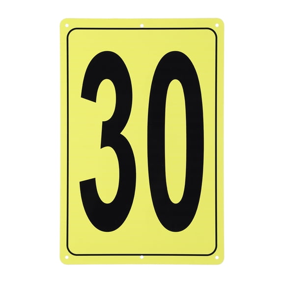 Uxcell Large Metal Number Sign, 12x8" Rectangle Aluminum Number 30 Sign Plate Area Marker Parking Weather-Resistant Signs for Indoor Outdoor Use, Yellow