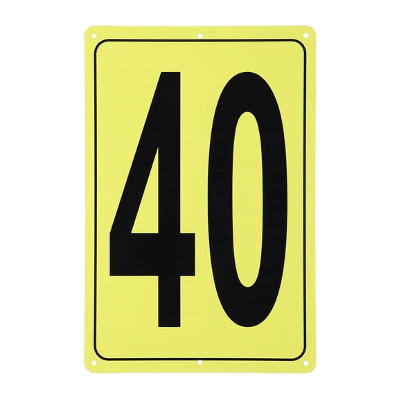 Uxcell Large Metal Number Sign, 12x8" Rectangle Aluminum Number 40 Sign Plate Area Marker Parking Weather-Resistant Signs for Indoor Outdoor Use, Yellow