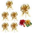 thumbnail image 1 of Uxcell Large Pull Bow Gift Wrapping, Ribbon Organza Metallic Green Bows for Gift Wrapping Wedding Baskets Car Gold, 1 of 7