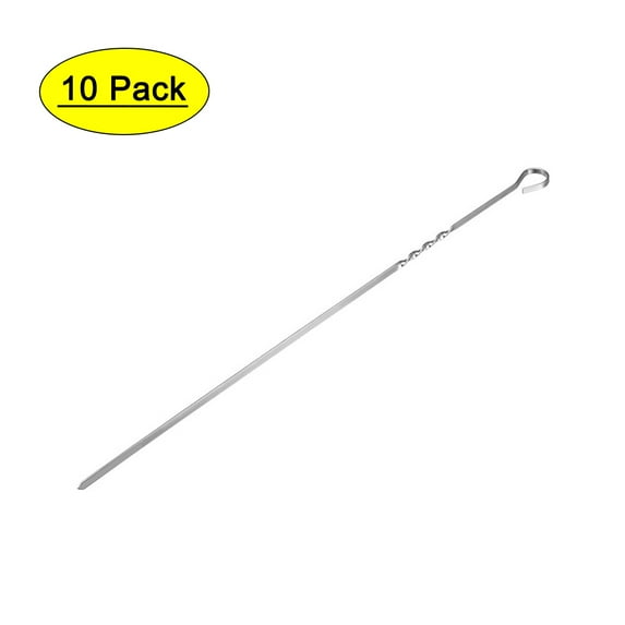 Uxcell Large Skewers Stainless Steel Long V-Shaped Reusable BBQ Sticks For Grilling Set 10 Pack