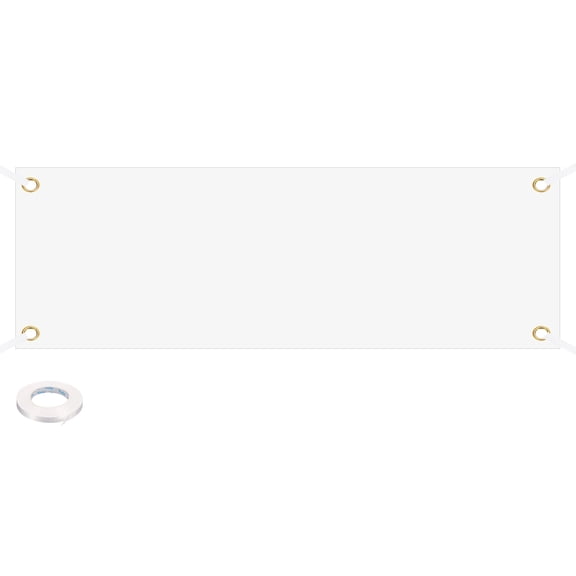 Uxcell Large White Blank Banner and Signs 2 x 6 Feet, 1 Set Sublimation Banners