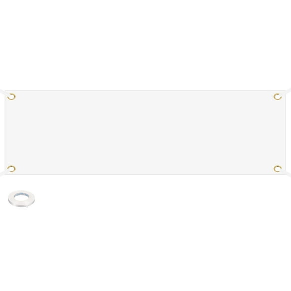 Uxcell Large White Blank Banner and Signs 3 x 10 Feet, 1 Set Sublimation Banners