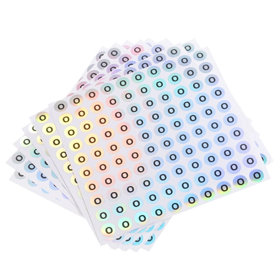 Uxcell Laser Capital Letter Stickers, Alphabet O Round Self-Adhesive Reflective Letter Stickers 10 Sheets(1000 Stickers)
