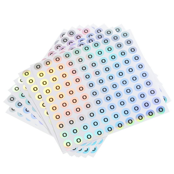 Uxcell Laser Capital Letter Stickers, Alphabet O Round Self-Adhesive Reflective Letter Stickers 15 Sheets(1500 Stickers)