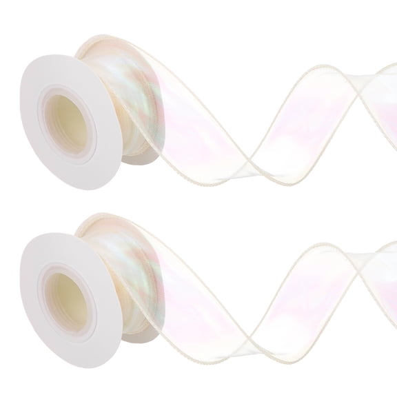 Uxcell Laser Organza Ribbon (2 Inch x 10 Yards) - Shimmer Sheer Organza Ribbons, for DIY Craft Gift Wrapping Bow Bouquet Christmas Tree Decoration, Orange
